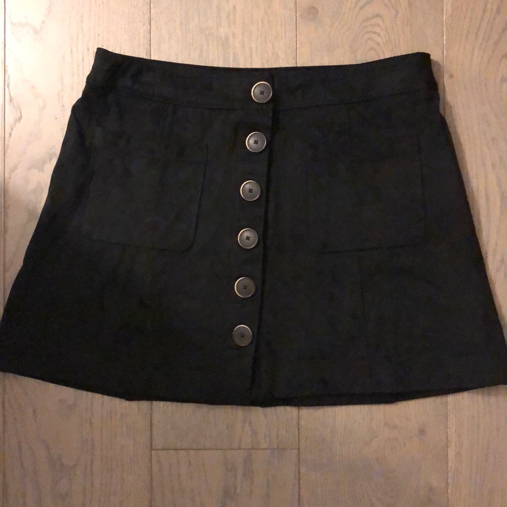 Zara black faux suede skirt!